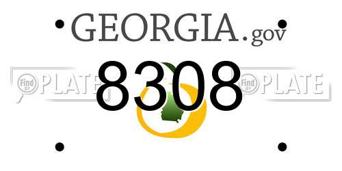 8308 Georgia License Plate
