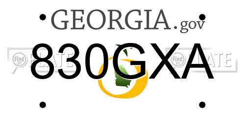 830GXA Georgia License Plate