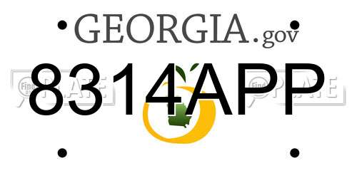 8314APP Georgia License Plate
