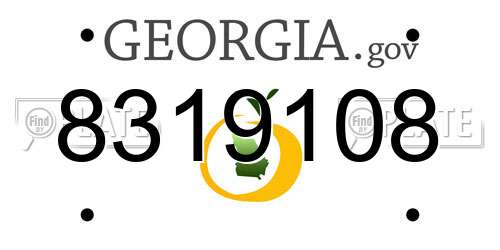 8319108 Georgia License Plate