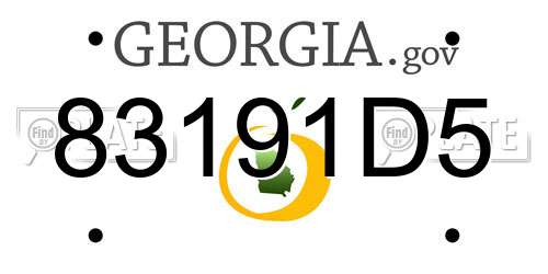 83191D5 Georgia License Plate