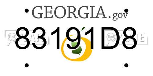 83191D8 Georgia License Plate