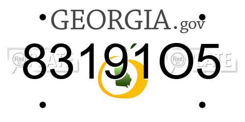 83191O5 Georgia License Plate