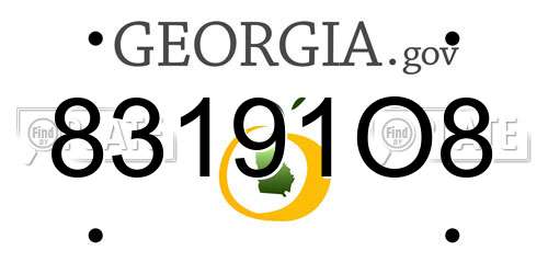 83191O8 Georgia License Plate