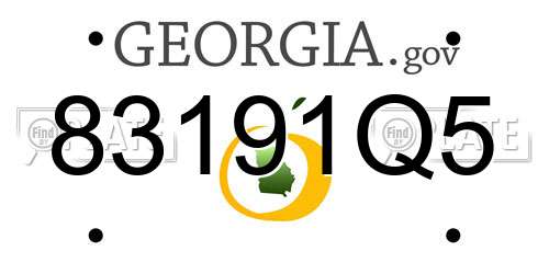 83191Q5 Georgia License Plate