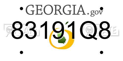 83191Q8 Georgia License Plate