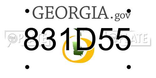 831D55 Georgia License Plate