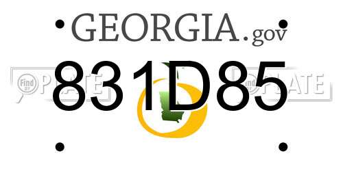 831D85 Georgia License Plate