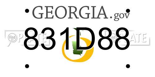 831D88 Georgia License Plate