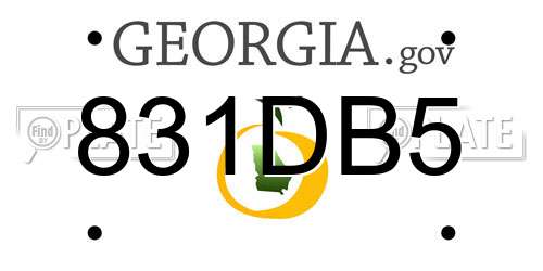 831DB5 Georgia License Plate