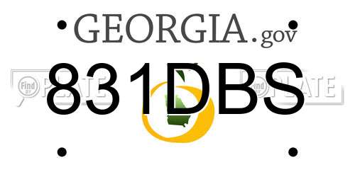 831DBS Georgia License Plate