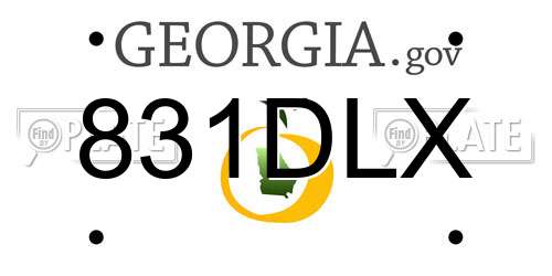 831DLX Georgia License Plate