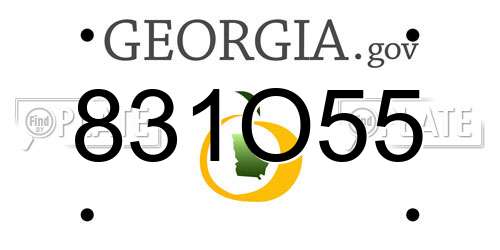 831O55 Georgia License Plate