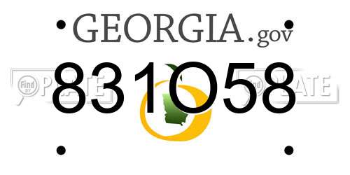 831O58 Georgia License Plate