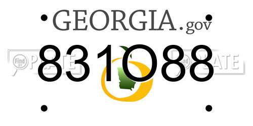831O88 Georgia License Plate
