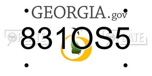 831OS5 Georgia License Plate
