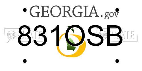831OSB Georgia License Plate