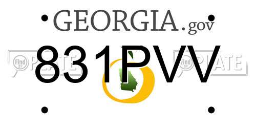 831PVV Georgia License Plate