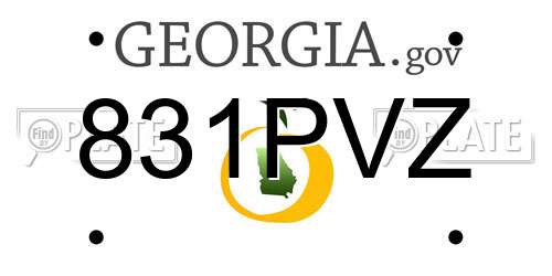 831PVZ Georgia License Plate