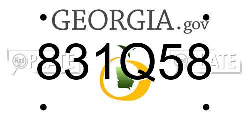 831Q58 Georgia License Plate