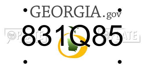 831Q85 Georgia License Plate