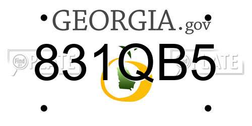 831QB5 Georgia License Plate