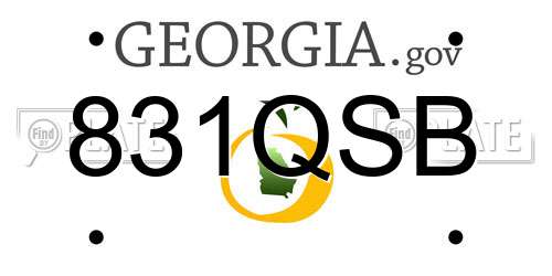 831QSB Georgia License Plate