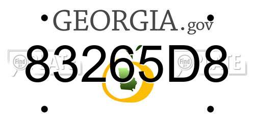 83265D8 Georgia License Plate