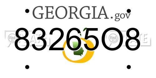 83265O8 Georgia License Plate