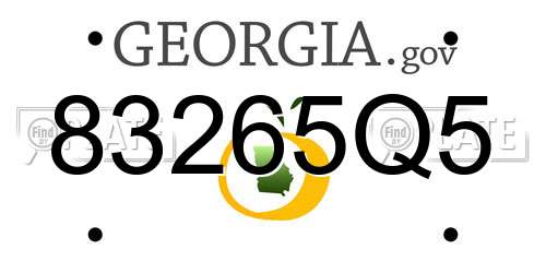 83265Q5 Georgia License Plate
