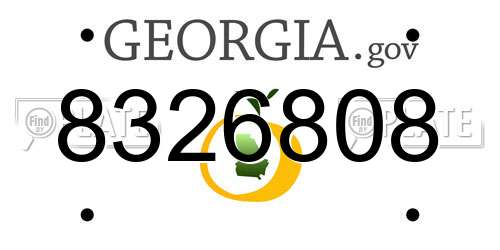 8326808 Georgia License Plate