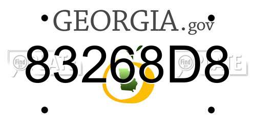 83268D8 Georgia License Plate