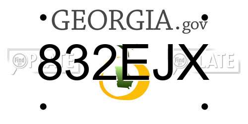 832EJX Georgia License Plate