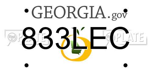 833LEC Georgia License Plate