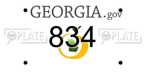 834 Georgia License Plate