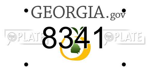 8341 Georgia License Plate