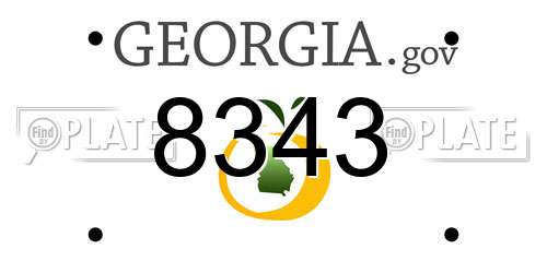 8343 Georgia License Plate