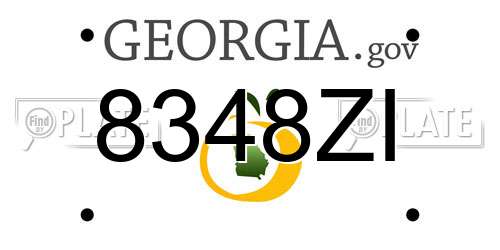 8348ZI Georgia License Plate