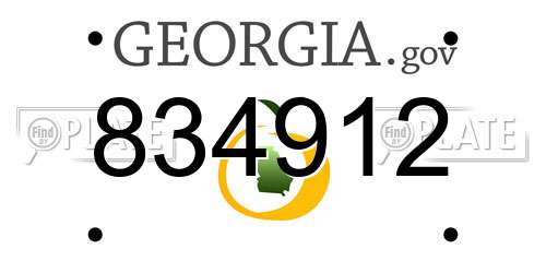 834912 Georgia License Plate