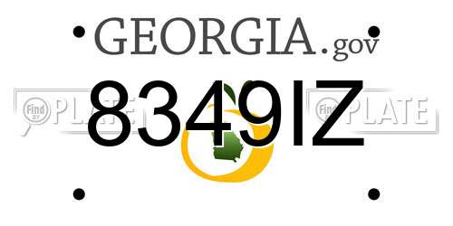 8349IZ Georgia License Plate