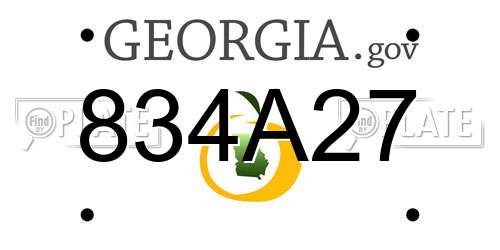834A27 Georgia License Plate