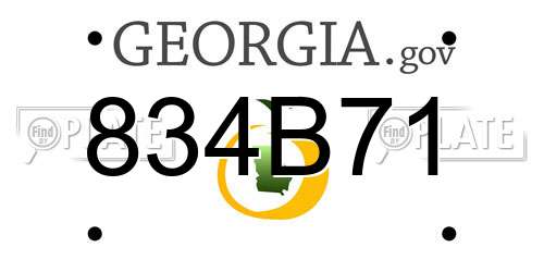 834B71 Georgia License Plate