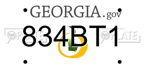 834BT1 Georgia License Plate