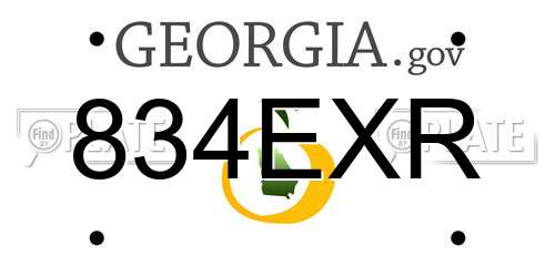 834EXR Georgia License Plate