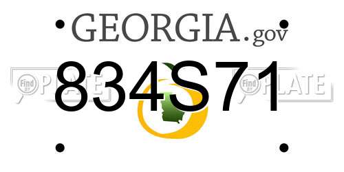 834S71 Georgia License Plate