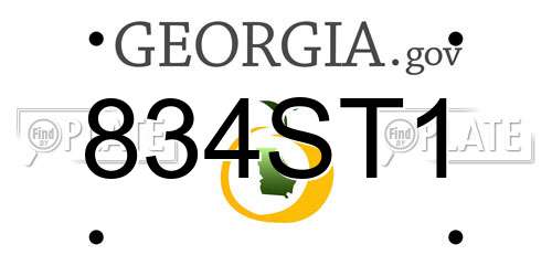 834ST1 Georgia License Plate
