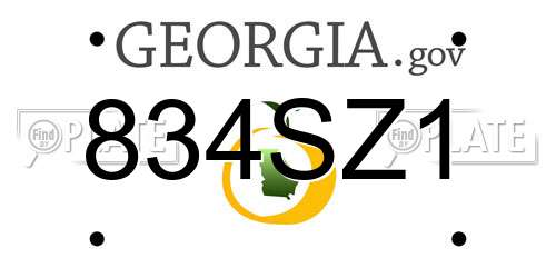 834SZ1 Georgia License Plate