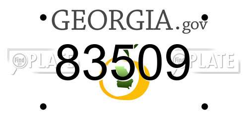 83509 Georgia License Plate