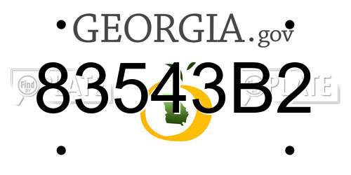 83543B2 Georgia License Plate