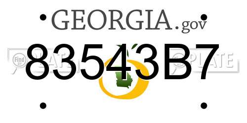 83543B7 Georgia License Plate